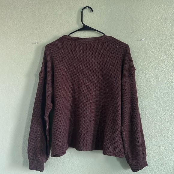 BANANA REPUBLIC Dark Brown Crew Neck Cropped Sweater Size L - Picture 3 of 6
